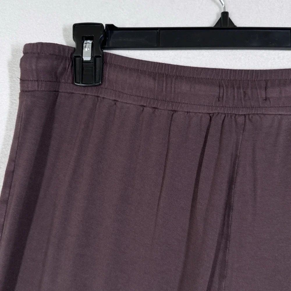 Nuuds Pants Womens Large Pajama Lounge Wide Leg Coffee Brown Lightweight Stretch